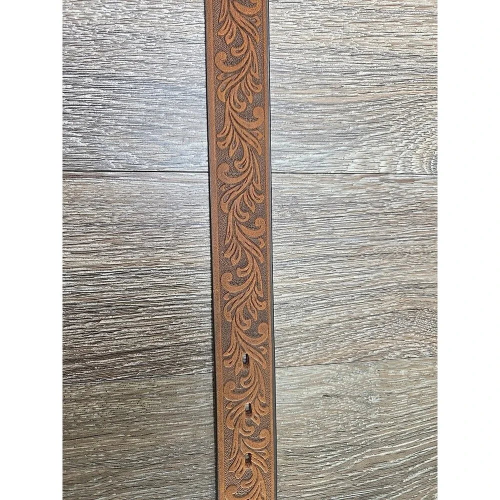 NEW - Tony Lama Leather Belt Little Texas C60119 Youth Size 20 Brown Embossed